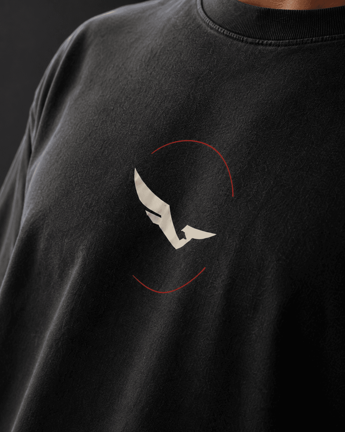 SEGAL - Faded Orbit Tee, close-up studio rendering
