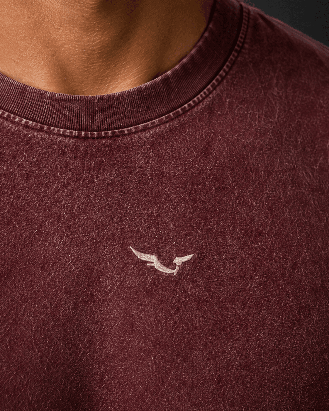 SEGAL - Mineral Garnet Tee, close-up studio rendering