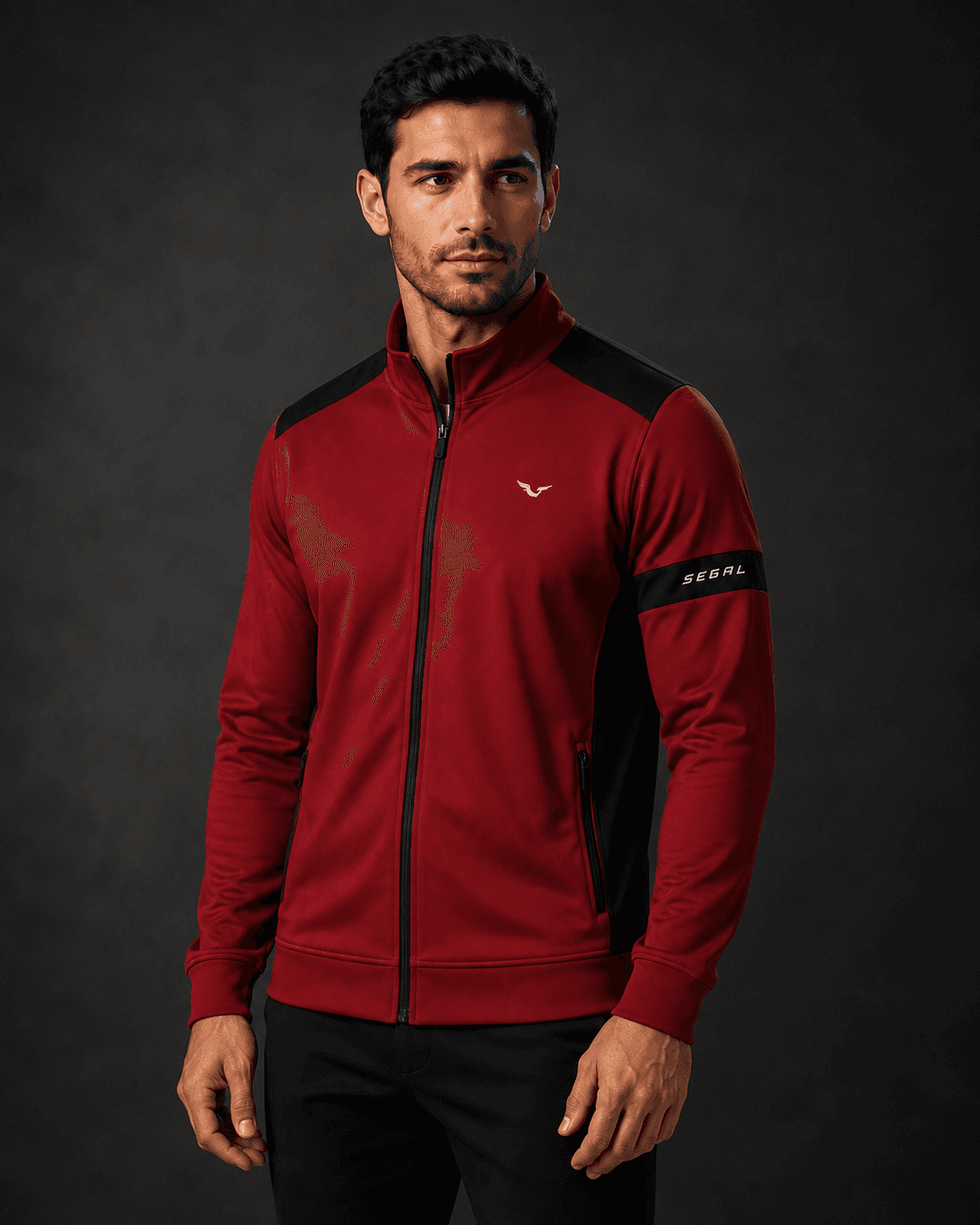 SEGAL - Crimson Track Jacket, model studio rendering