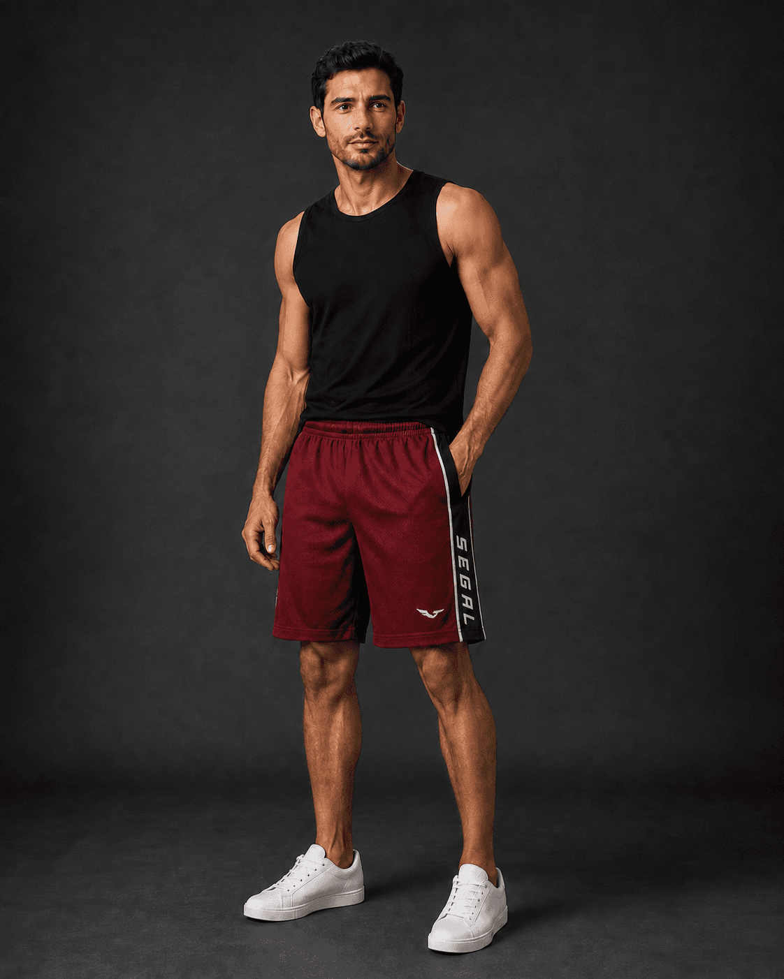 SEGAL - Court Mesh Shorts, model studio rendering