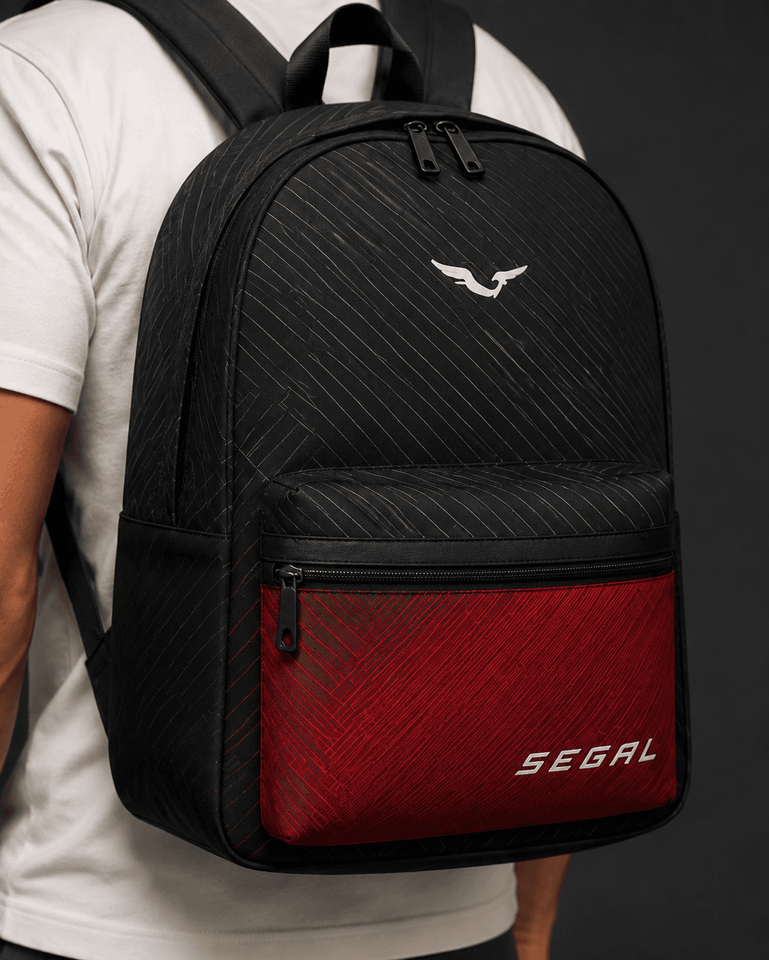 SEGAL - Transit Backpack, close-up studio rendering