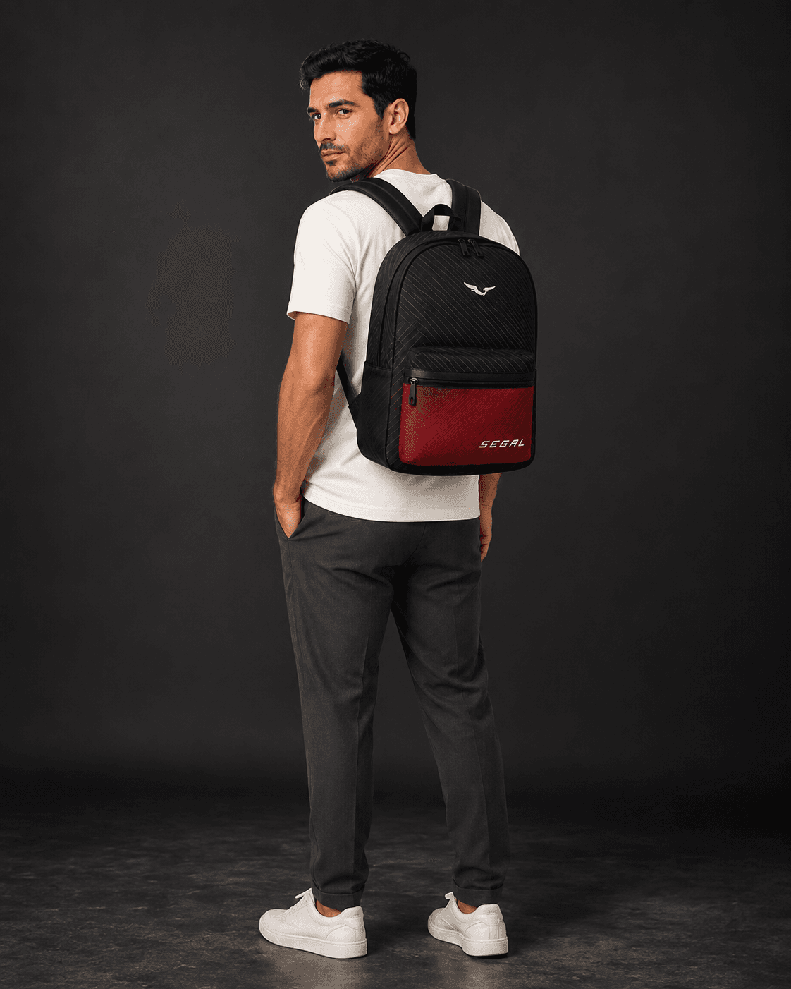 SEGAL - Transit Backpack, model studio rendering
